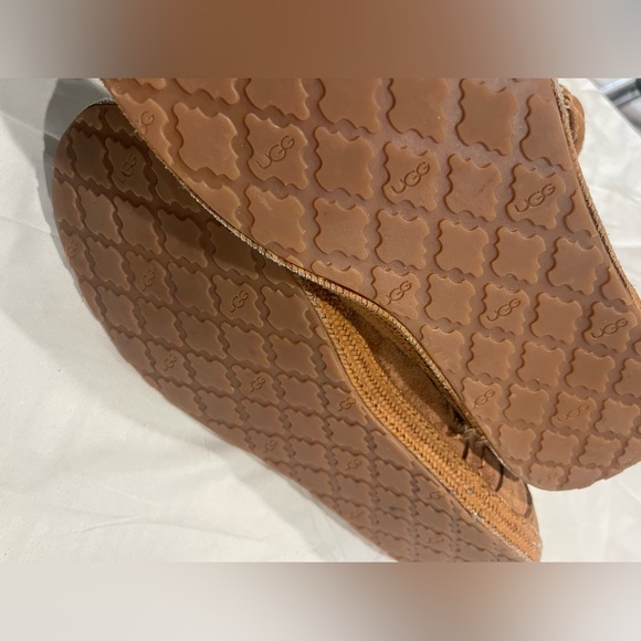 🤎UGG AUSTRALIA VERY NICE BROWN ANKLE BOOTS WITH FRINGES  & SIDE ZIPPER SZ 10🤎 - Picture 9 of 10